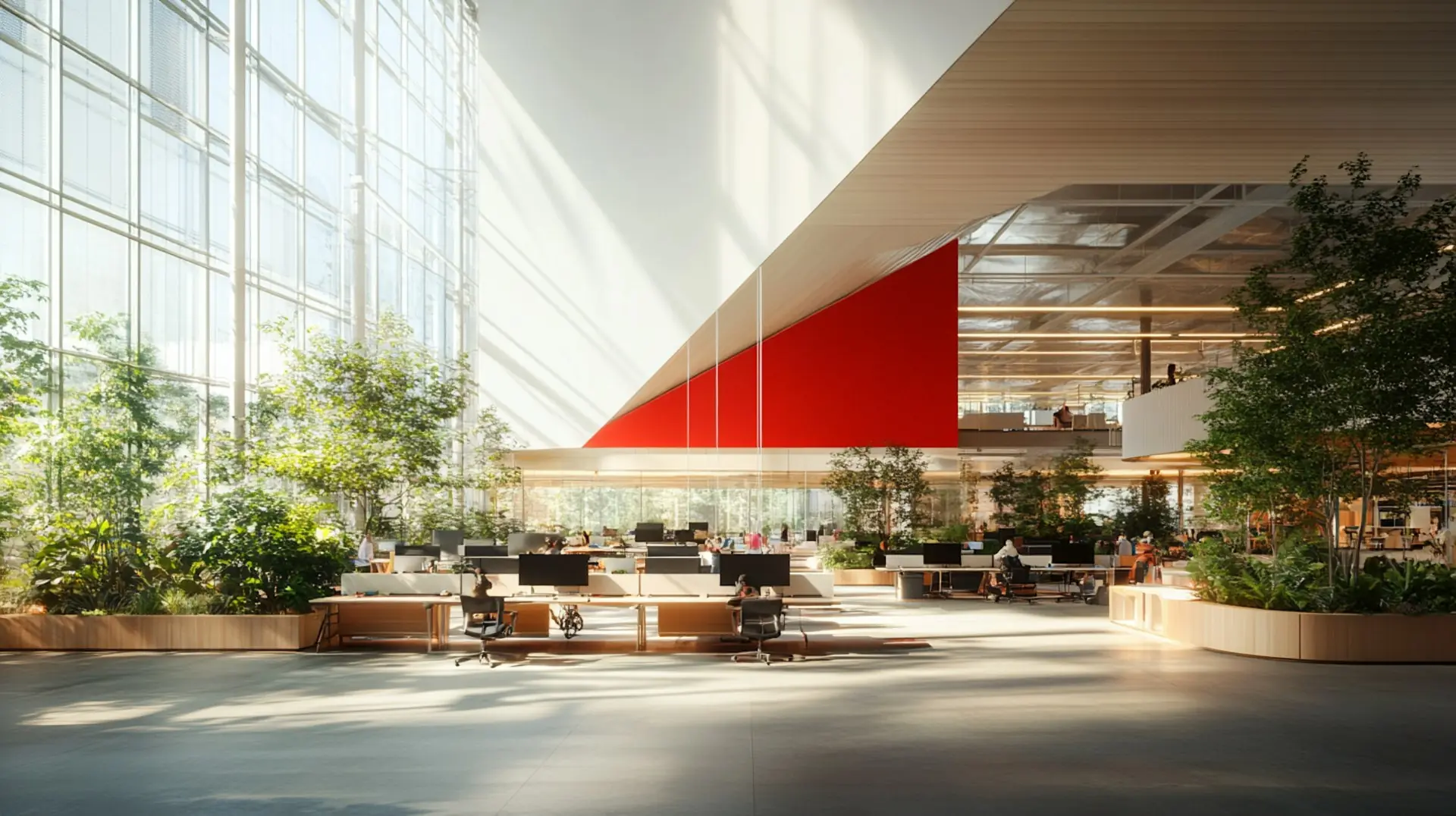 Open-plan office with natural light