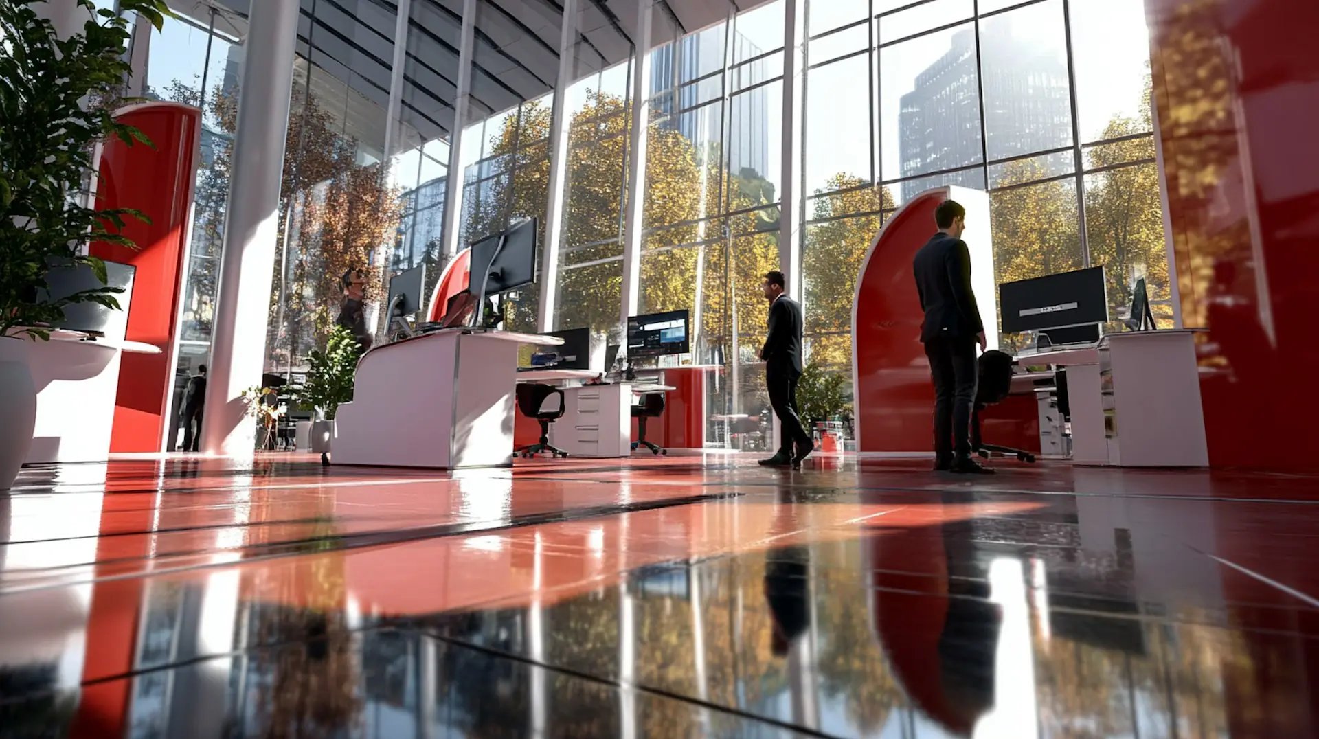 Reception area of a modern law office